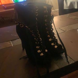 Gold And Black Heels